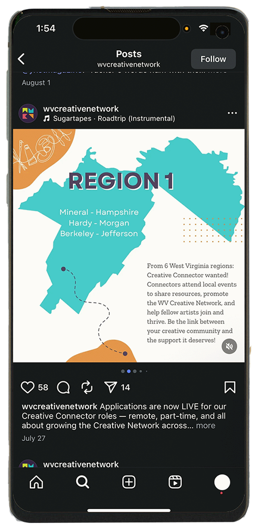 a phone with the intership design on it